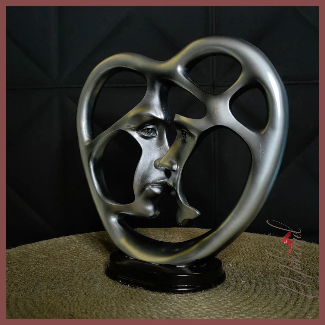 Spiritually connecting with someone may feel like finding your missing puzzle piece, this sculpture combines of two lovers